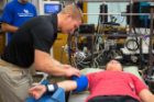 CRESE co-investigator Blair Johnson is conducting studies on the human dive reflex, which will produce applications in emergency medicine, such as treatment for patients who've sustained severe blood loss. Photo: Douglas Levere
