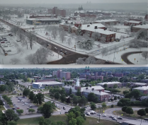 * the city of Buffalo in the summer and winter. 