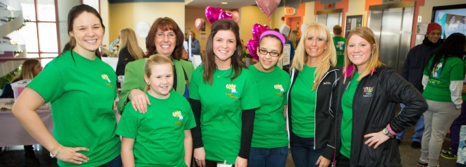 students, faculty, and community members at give kids a smile day. 