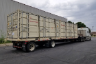 Two 20-foot shipping containers filled with drilling equipment departs from Madison, Wisconsin, for Norfolk, Virginia, one leg of a long journey by road and sea to Greenland. Photo: Kristina Slawny, U.S. Ice Drilling Program