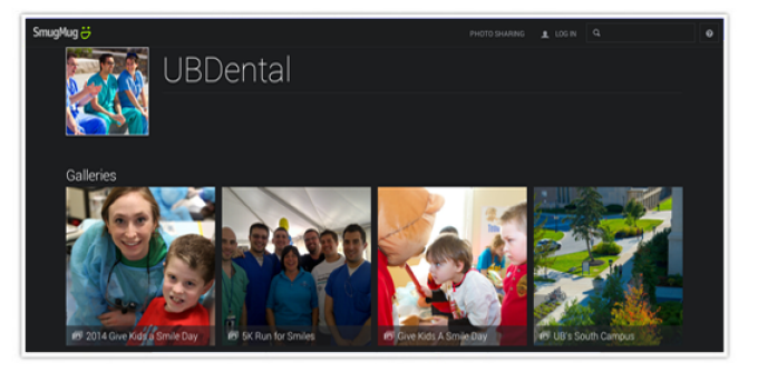 Screen shot of UB's dental photo database website, showing photos available. 