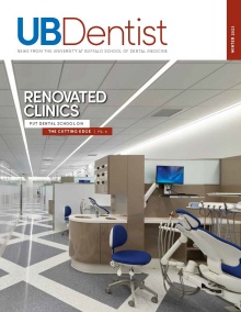 Cover of UB Dentist magazine - winter 2023 issue - showing renovated dental clinics. 
