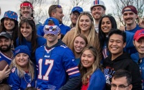 * students at a Bills tailgate. 