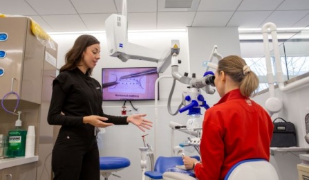 faculty teaching student in our clinic area. 