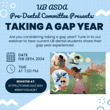 Taking a Gap year webinar information flyer. 