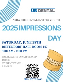 Impressions day flyer with QR code. 