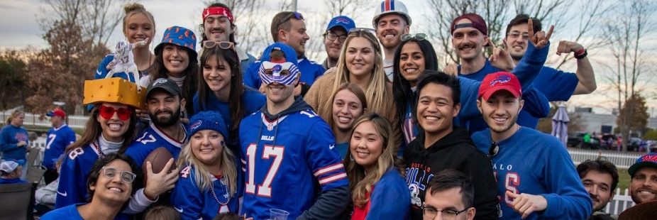 * students at a Bills tailgate. 