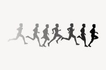 Stock photo of people running. 