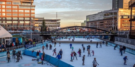 Canalside Ice Rink during the winter. 