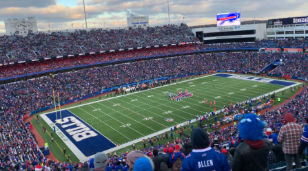 * an image of Highmark Stadium during a Buffalo Bills home game.