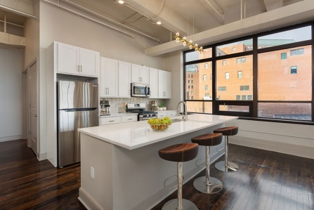 * image of the interior of a downtown Buffalo apartment. 