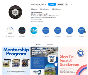 University at Buffalo Pre Dental Association Instagram Page. 