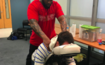 student receiving a massage. 