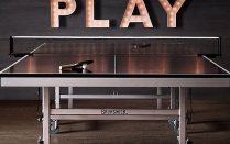 a ping pong table. 