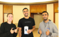 3 students who completed the step out for wellness challenge. 