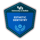 A UB digital badge for the Esthetic Dentistry micro-credential. 