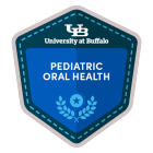 A UB digital badge for the Pediatric and Oral Health micro-credential.. 