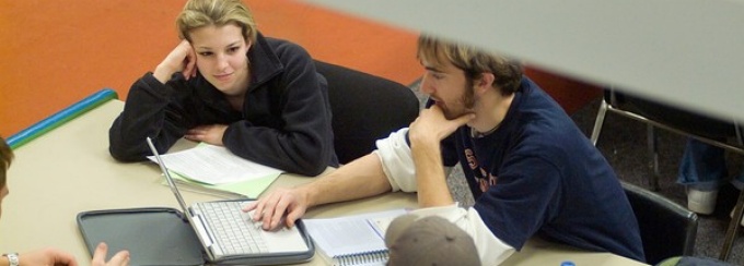 "students working on a computer".