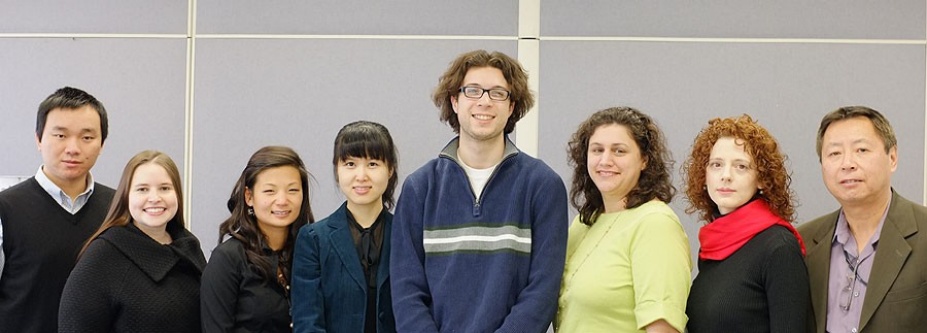 Engineering students in a row. 