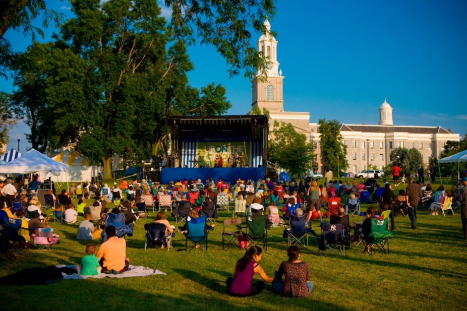 UB on the Green on the Hayes lawn on the South Campus.