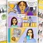 Compilation of pages from comics created by students from India, Mexico and the United States dealing with their experiences during the COVID-19 pandemic. 