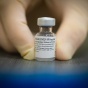 Image of a vial of COVID-19 vaccine. 