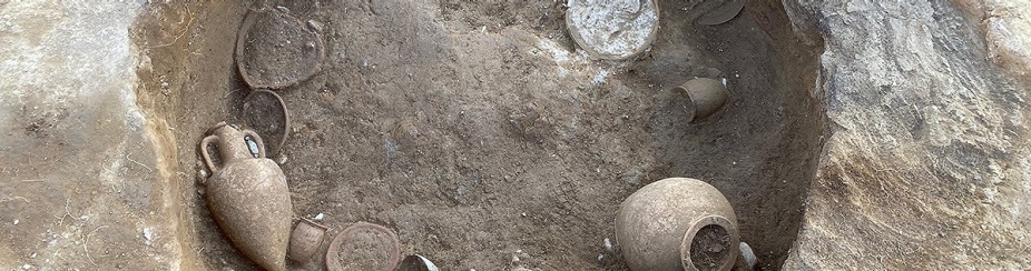 Zoom image: &ldquo;Because these sites have been looted for gold, it&rsquo;s quite rare to find one untouched, with all of the grave goods present after more than 2,200 years, including gold earrings, gold crowns, bronze rings with the representation of Hercules, iron strigils (a tool for cleaning the body), and fine pottery,&rdquo; Sebastiani says. Photo courtesy of IMPERO Project 
